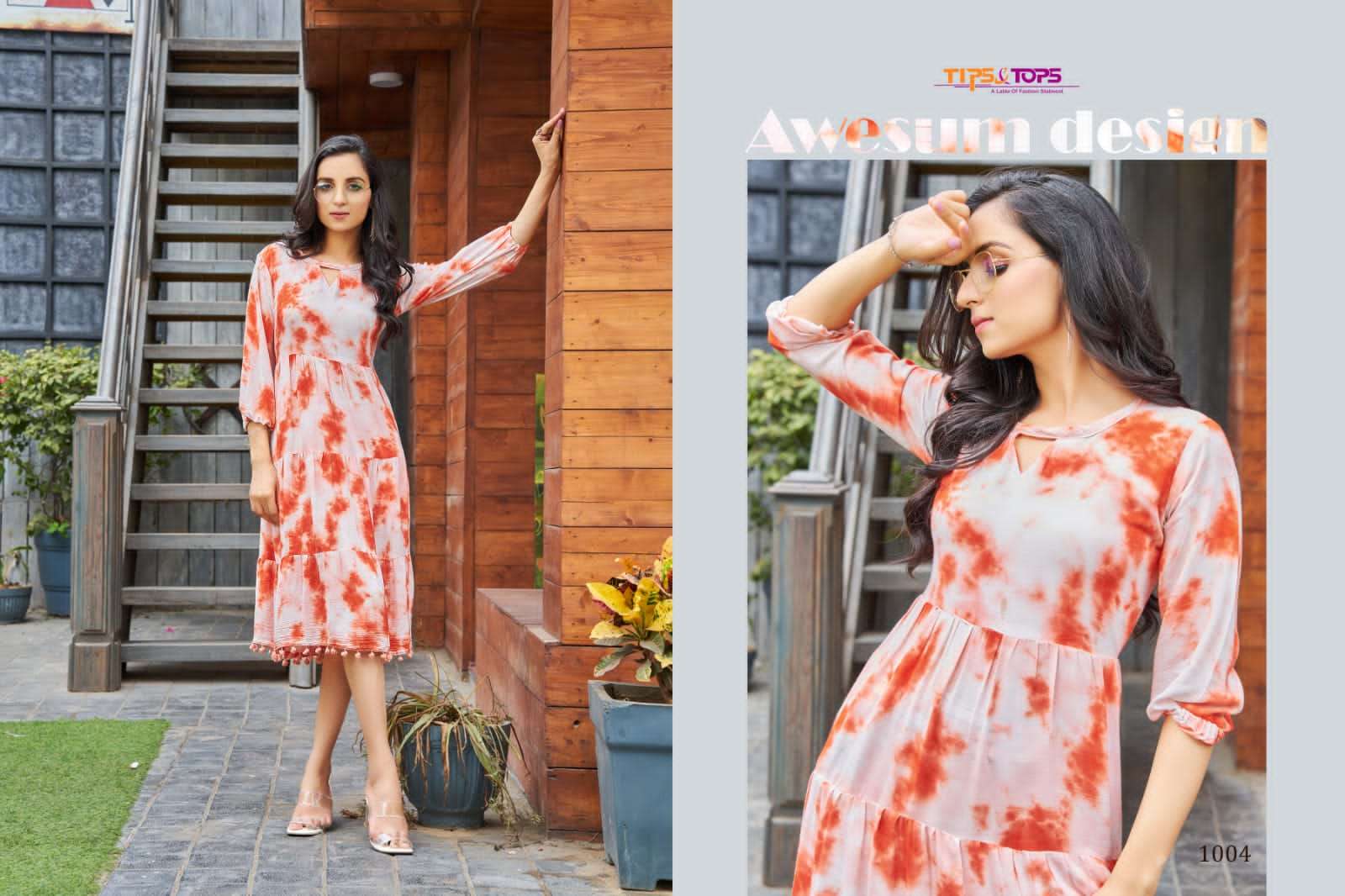 TIPS & TOPS PRESENT COLORS RAYON FANCY KURTIS IN WHOLESALE PRICE IN SURAT - SAI DRESSES