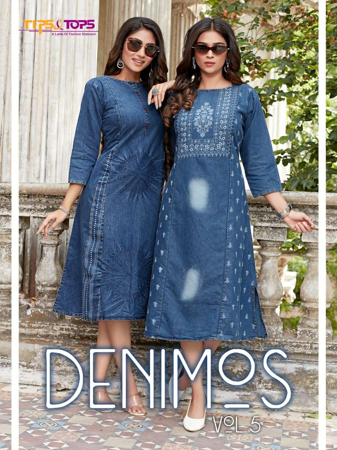 TIPS & TOPS PRESENT DENIMOS VOL 5 PURE COTTON DENIM KURTIS IN WHOLESALE PRICE IN SURAT - SAI DRESSES