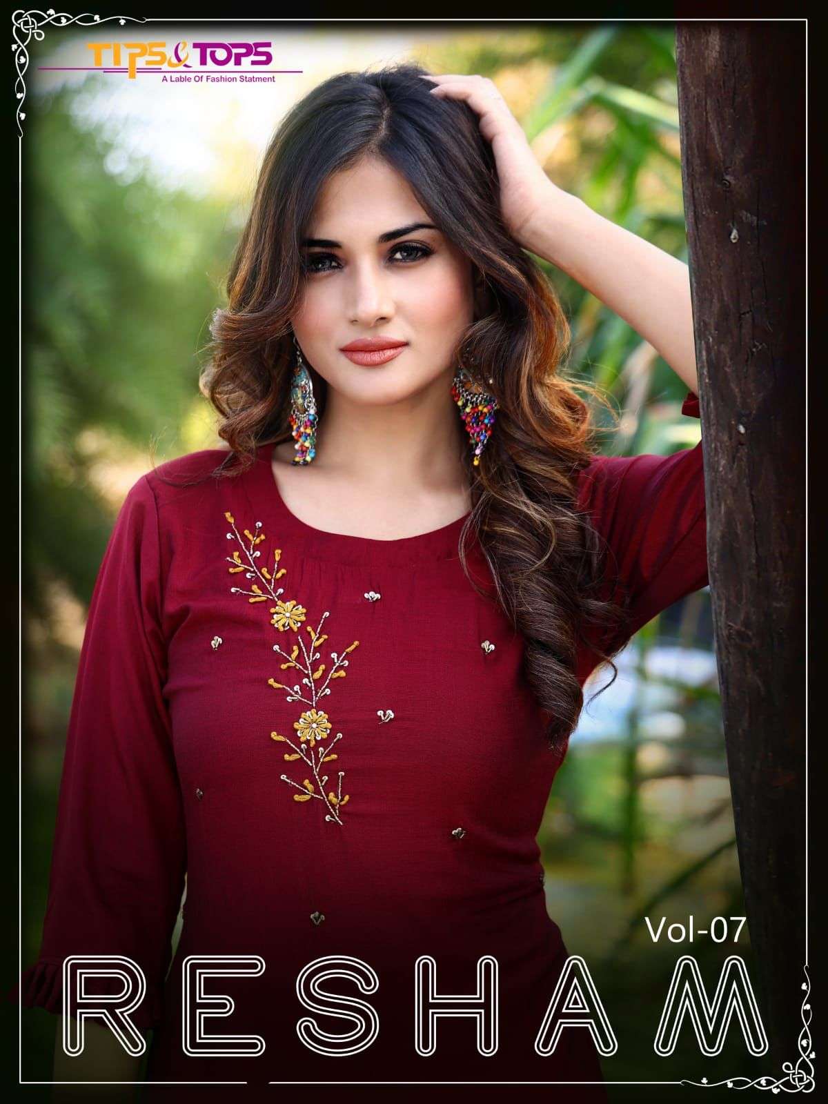 TIPS & TOPS PRESENT RESHAM VOL 7 MUSLINE SILK FANCY KURTIS IN WHOLESALE PRICE IN SURAT - SAI DRESSES