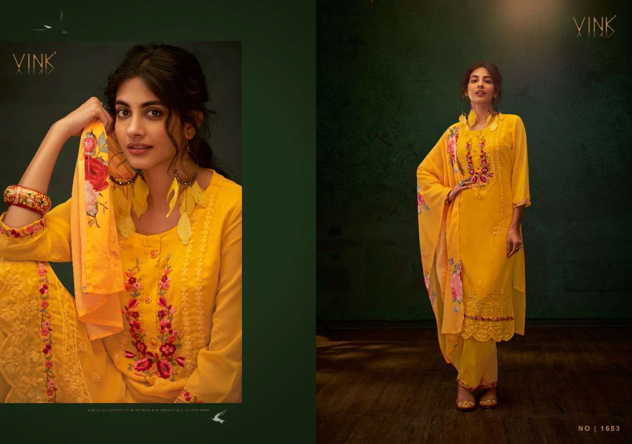 VINK PRESENT PHULKARI VOL 2 GEORGETTE HANDWORK KURTI PANT WITH DUPATTA IN WHOLESALE PRICE IN SURAT - SAI DRESSES 