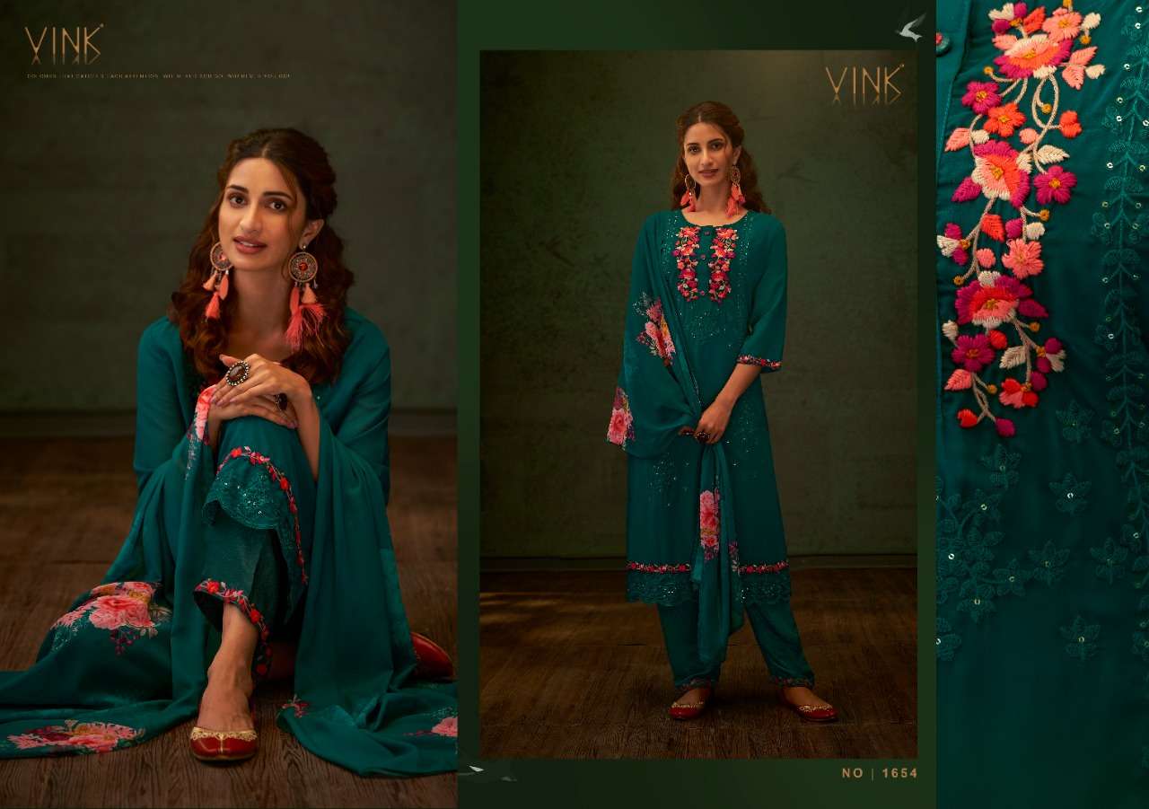 VINK PRESENT PHULKARI VOL 2 GEORGETTE HANDWORK KURTI PANT WITH DUPATTA IN WHOLESALE PRICE IN SURAT - SAI DRESSES 