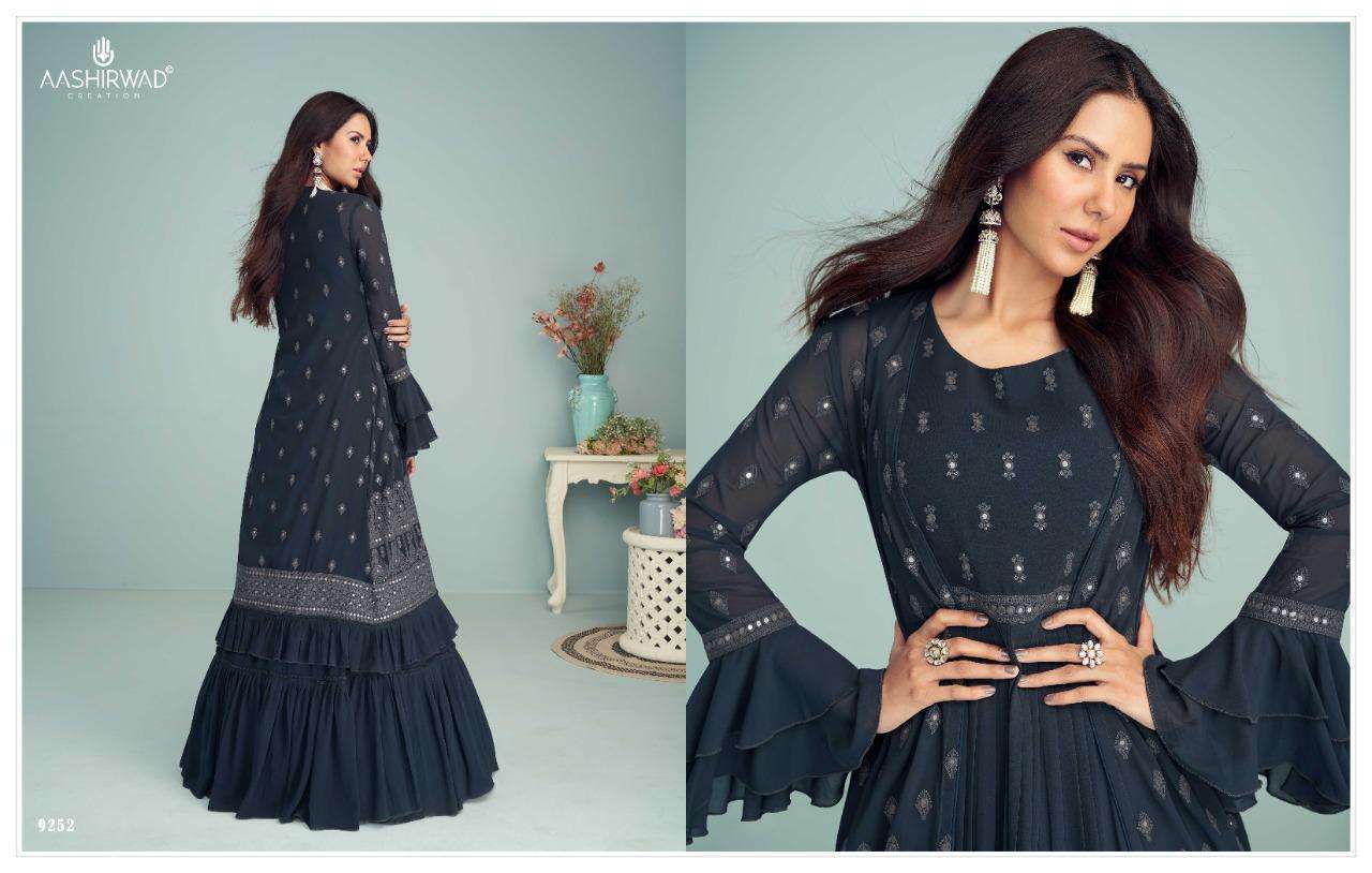 AASHIRWAD CREATION PRESENT ZEENAT READYMADE EXCLUSIVE DESIGNER LONG SUITS IN WHOLESALE PRICE IN SURAT - SAI DRESSES