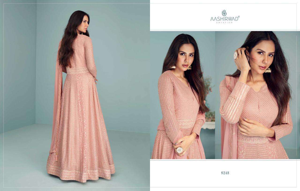 AASHIRWAD CREATION PRESENT ZEENAT READYMADE EXCLUSIVE DESIGNER LONG SUITS IN WHOLESALE PRICE IN SURAT - SAI DRESSES