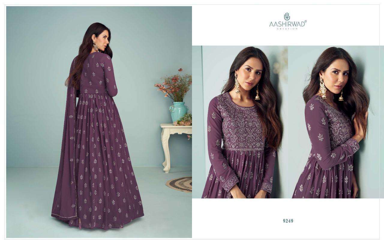 AASHIRWAD CREATION PRESENT ZEENAT READYMADE EXCLUSIVE DESIGNER LONG SUITS IN WHOLESALE PRICE IN SURAT - SAI DRESSES