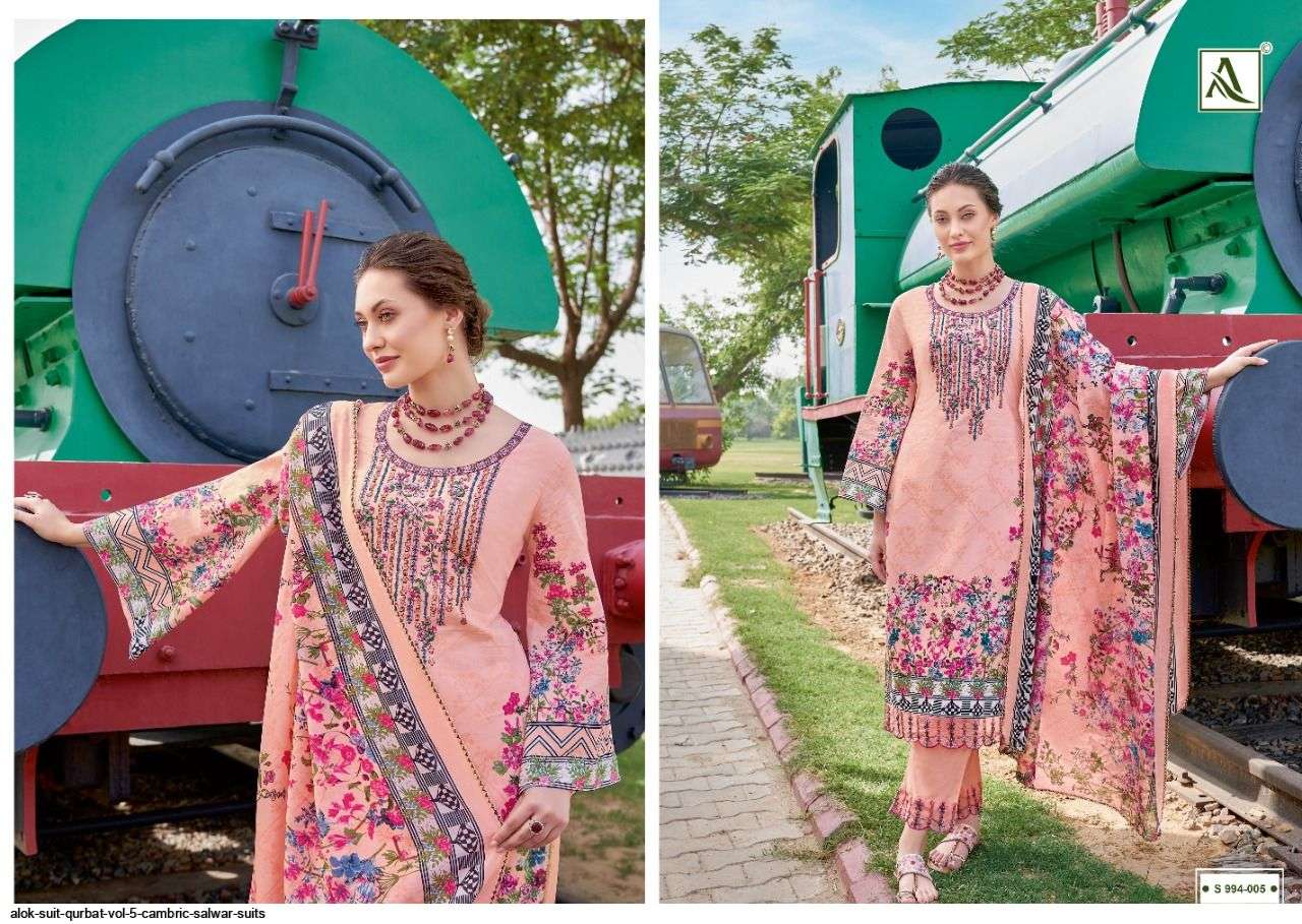 ALOK SUIT PRESENT QURBAT EDITION VOL 5 PAKISTANI DESIGNER SUITS IN WHOLESALE PRICE IN SURAT - SAI DRESSES