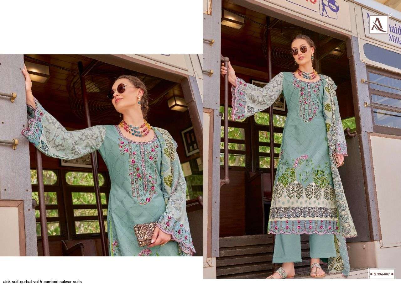 ALOK SUIT PRESENT QURBAT EDITION VOL 5 PAKISTANI DESIGNER SUITS IN WHOLESALE PRICE IN SURAT - SAI DRESSES