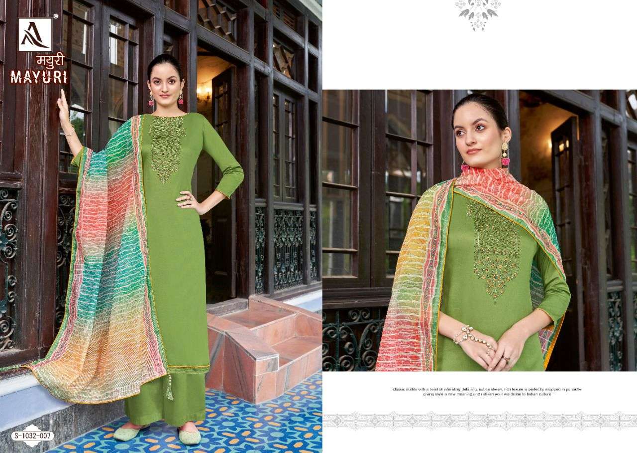 ALOK SUITS PRESENT MAYURI JAM COTTON EMBROIDERED DESIGNER SUITS IN WHOLESALE PRICE IN SURAT - SAI DRESSES