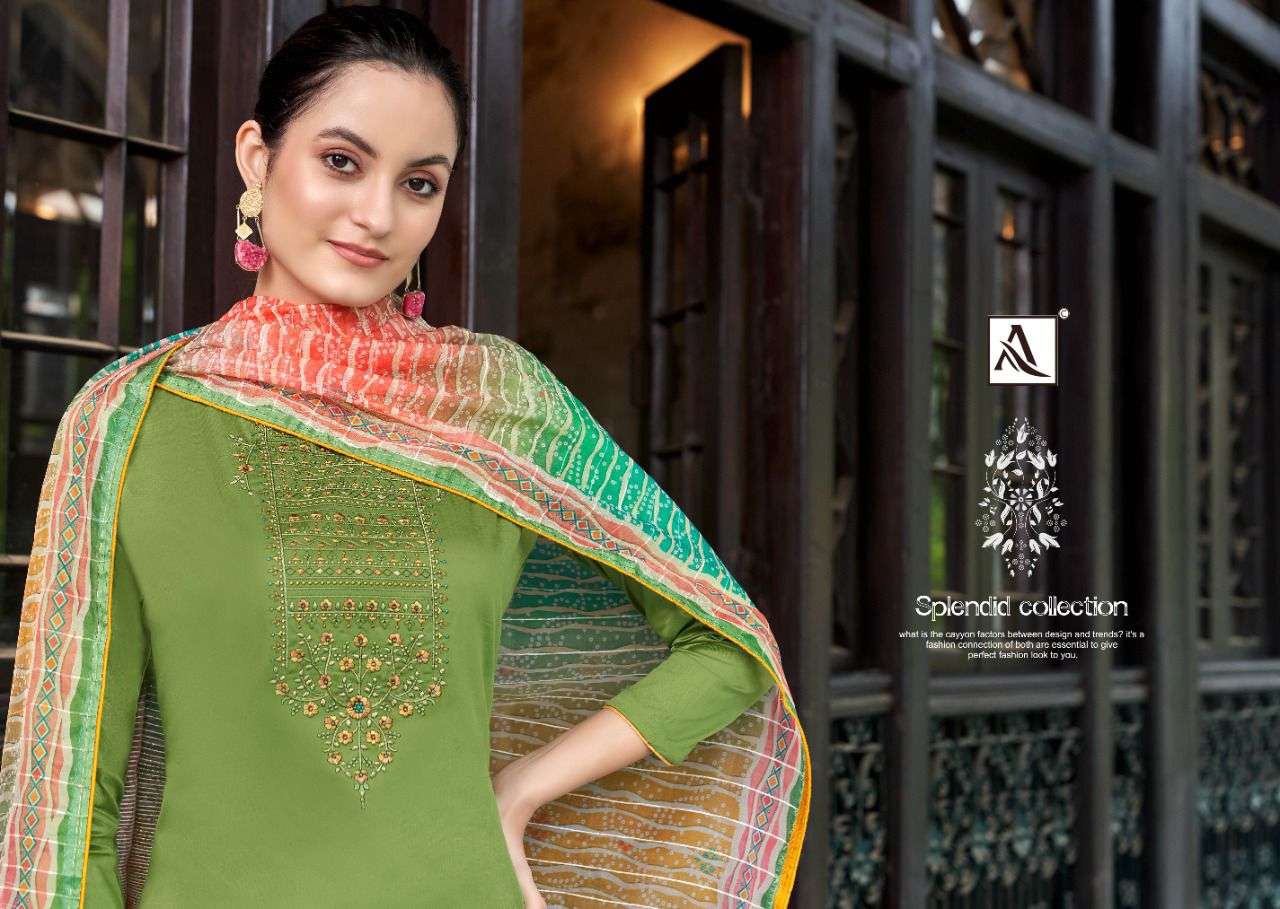 ALOK SUITS PRESENT MAYURI JAM COTTON EMBROIDERED DESIGNER SUITS IN WHOLESALE PRICE IN SURAT - SAI DRESSES