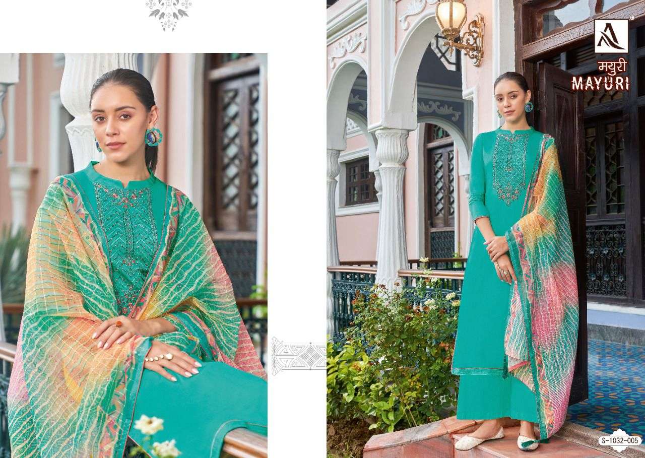 ALOK SUITS PRESENT MAYURI JAM COTTON EMBROIDERED DESIGNER SUITS IN WHOLESALE PRICE IN SURAT - SAI DRESSES
