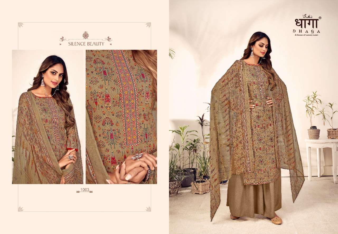 DHAGA PRESENT KHWAAB PURE COTTON WITH DIGITAL PRINTED DESIGNER SUITS IN WHOLESALE PRICE IN SURAT - SAI DRESSES