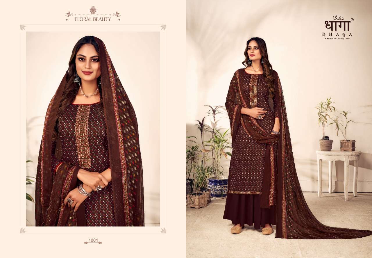 DHAGA PRESENT KHWAAB PURE COTTON WITH DIGITAL PRINTED DESIGNER SUITS IN WHOLESALE PRICE IN SURAT - SAI DRESSES