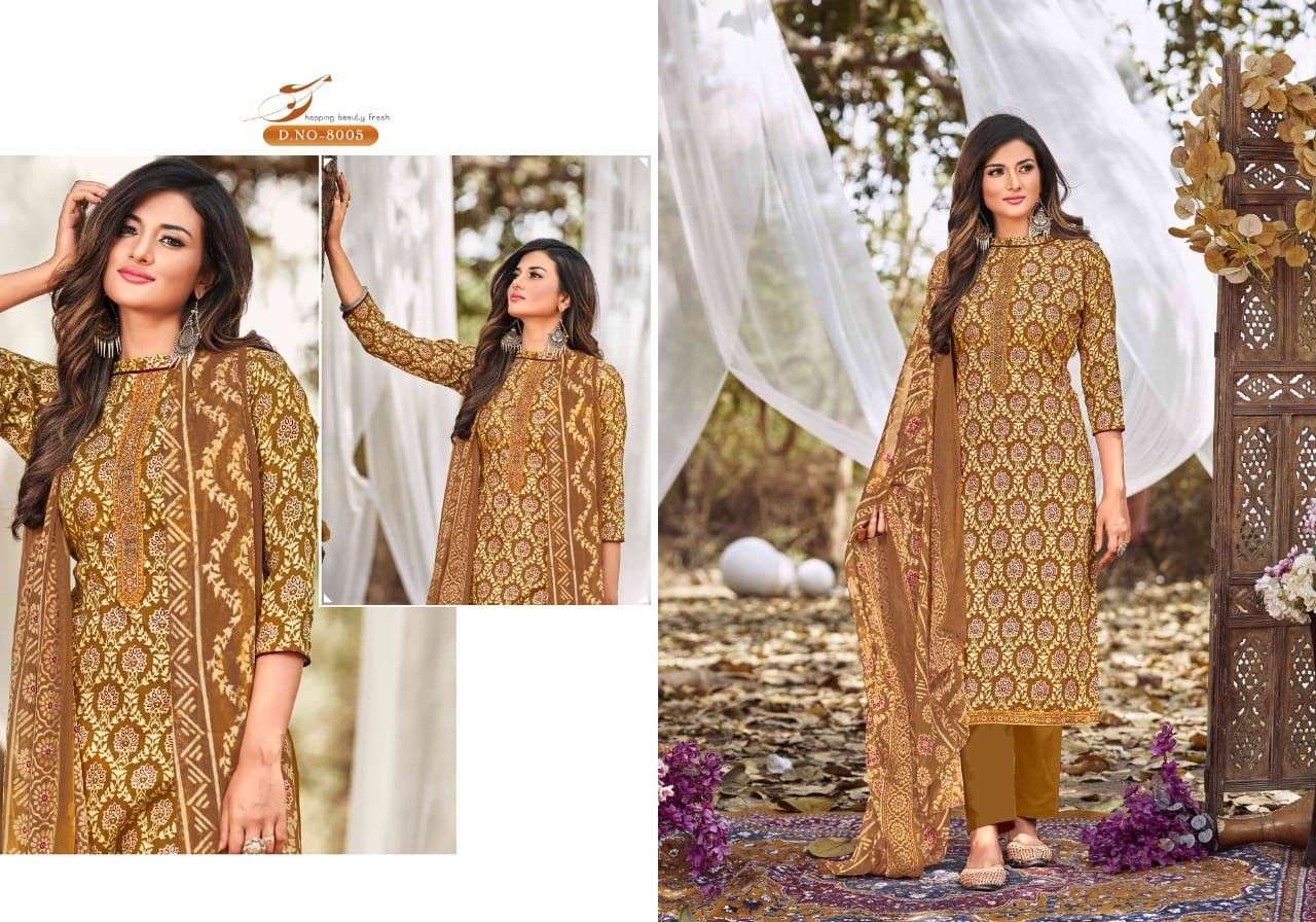 FEMAYRAA FASHION PRESENT SAIRA VOL 8 CAMBRIC COTTON WITH EMBROIDERY WORK PANT STYLE  DRESS MATERIAL IN WHOLESALE PRICE IN SURAT - SAI DRESSES
