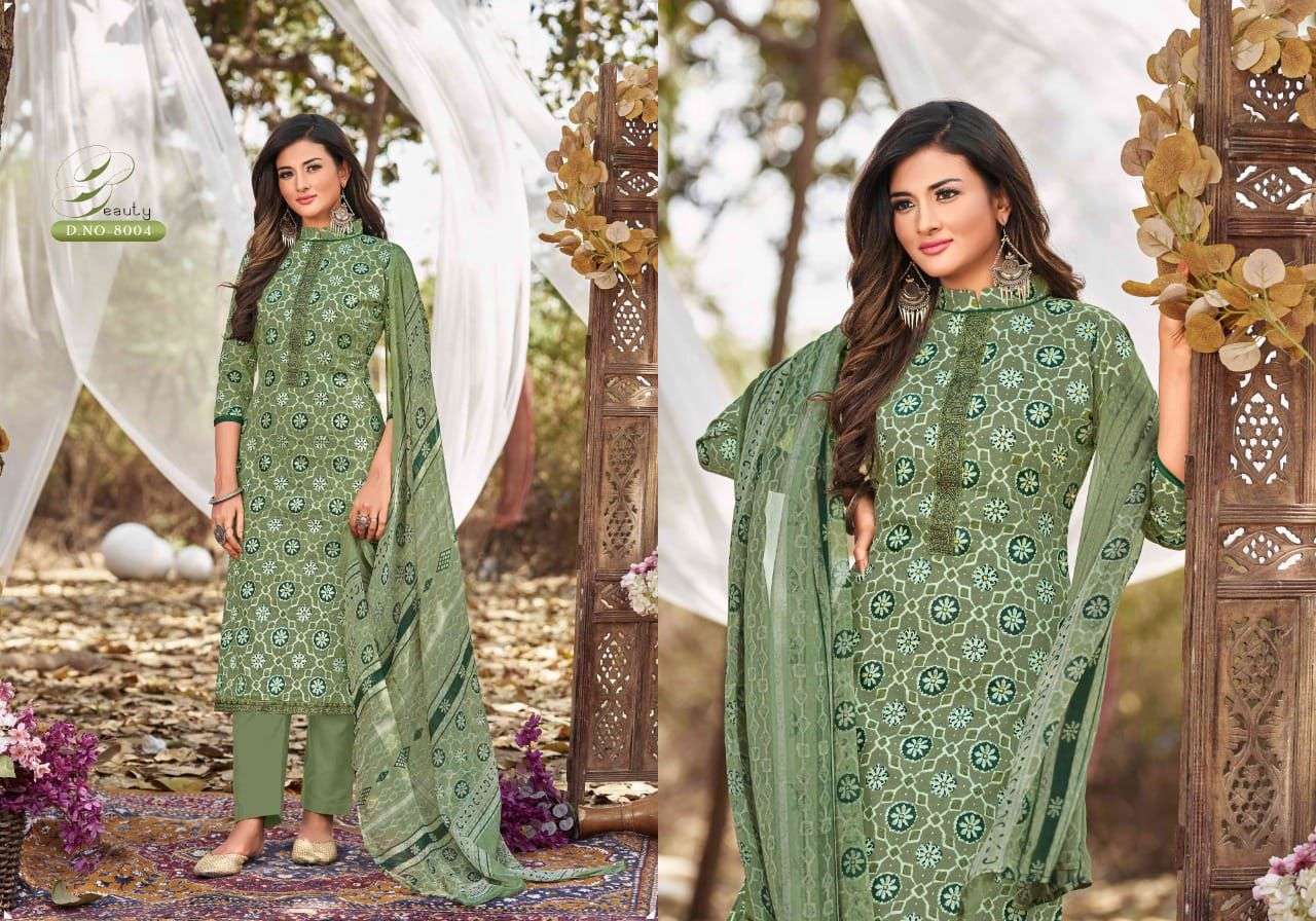 FEMAYRAA FASHION PRESENT SAIRA VOL 8 CAMBRIC COTTON WITH EMBROIDERY WORK PANT STYLE  DRESS MATERIAL IN WHOLESALE PRICE IN SURAT - SAI DRESSES