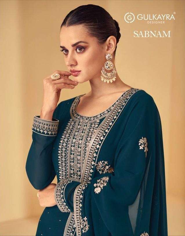 GULKAYRA DESIGNER PRESENT SABNAM SEMI STITCHED PARTY WEAR DESIGNER SUITS IN WHOLESALE PRICE IN SURAT - SAI DRESSES