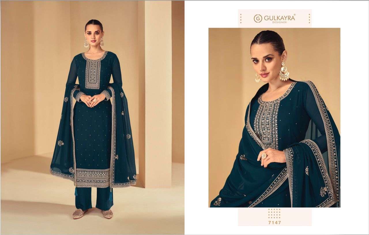 GULKAYRA DESIGNER PRESENT SABNAM SEMI STITCHED PARTY WEAR DESIGNER SUITS IN WHOLESALE PRICE IN SURAT - SAI DRESSES