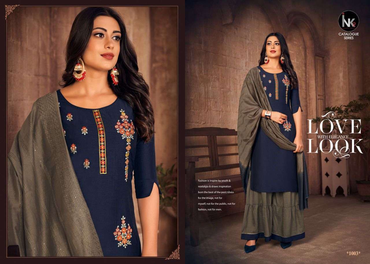 INK 9 PRESENT MAJESTY READYMADE PURE SILK SHARAR STYLE DESIGNER SUITS IN WHOLESALE PRICE IN SURAT - SAI DRESSES 