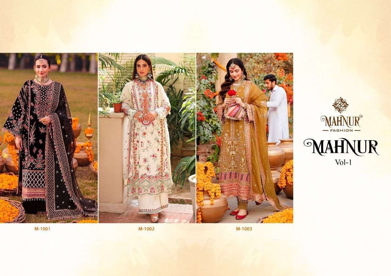 MAHNUR FASHION PRESENT MAHNUR VOL 1 SEMI STITCHED BRIDAL CONCEPT PAKISTANI DESIGNER SUITS IN WHOLESALE PRICE IN SURAT - SAI DRESSES