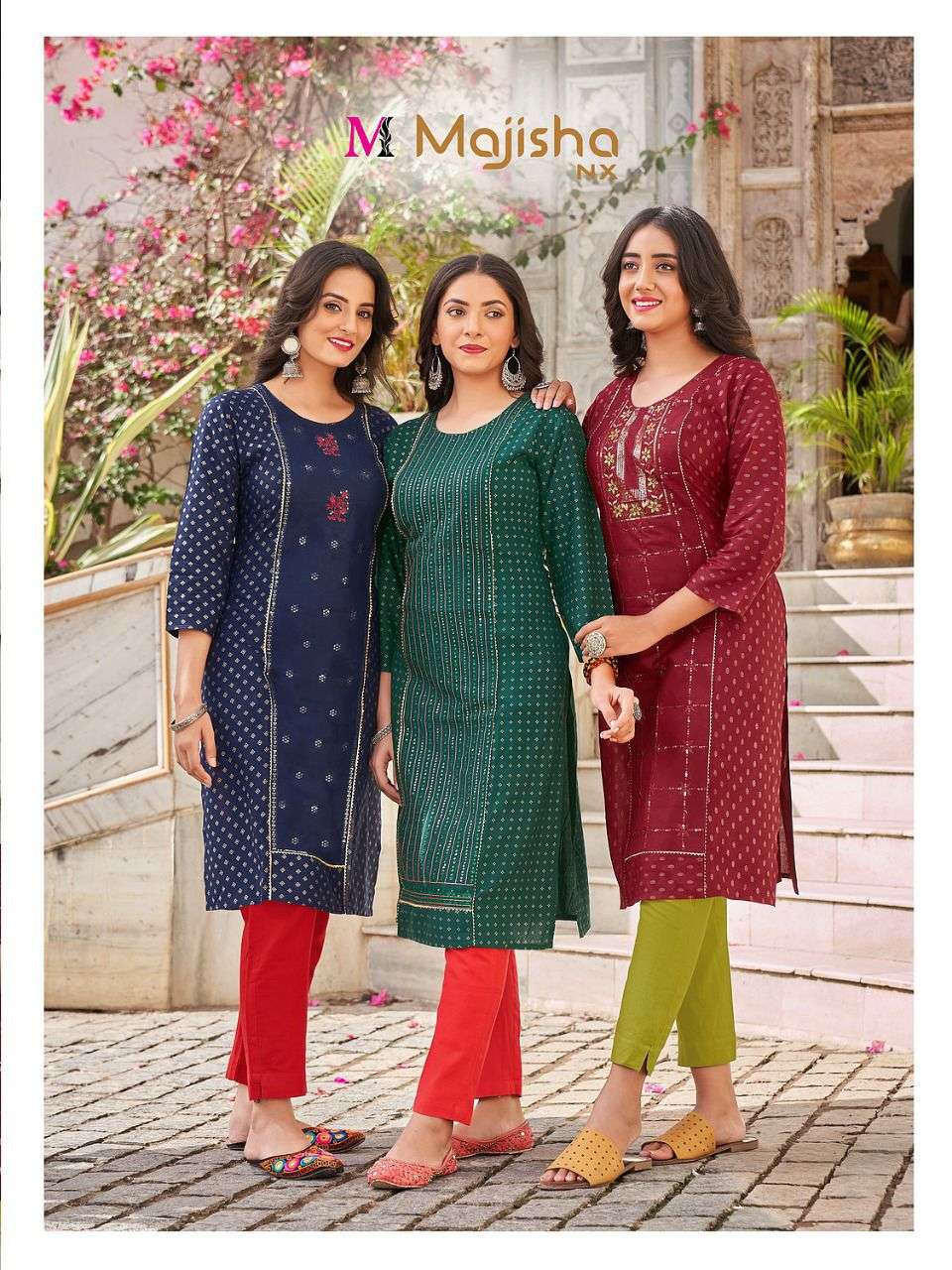 MAJISHA NX PRESENT DESTINY VOL 1 RAYON DAILY WEAR FANCY KURTIS IN WHOLESALE PRICE IN SURAT - SAI DRESSES