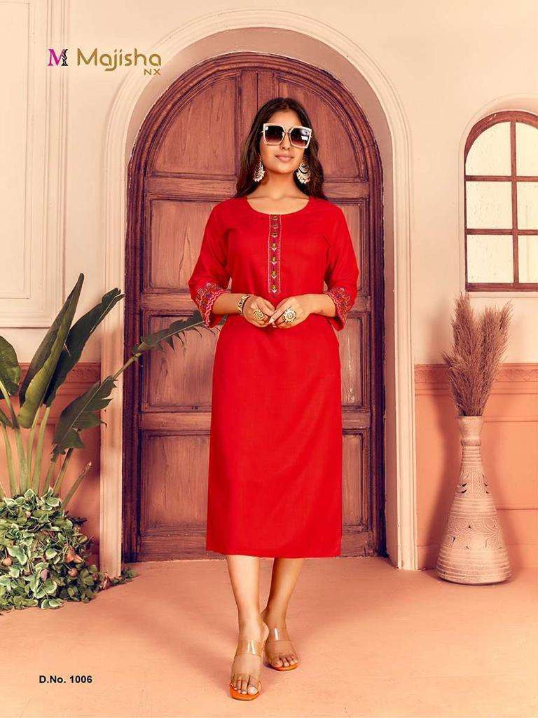 MAJISHA NX PRESENT HEER VOL 4 DAILY WEAR RAYON EMBROIDERED KURTIS IN WHOLESALE PRICE IN SURAT - SAI DRESSES