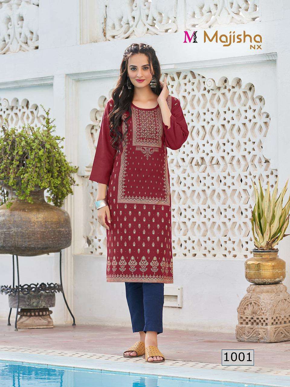 MAJISHA NX PRESENT MASAKALI VOL 1 DAILY WEAR SIMPLE RAYON KURTI IN WHOLESALE PRICE IN SURAT - SAI DRESSES