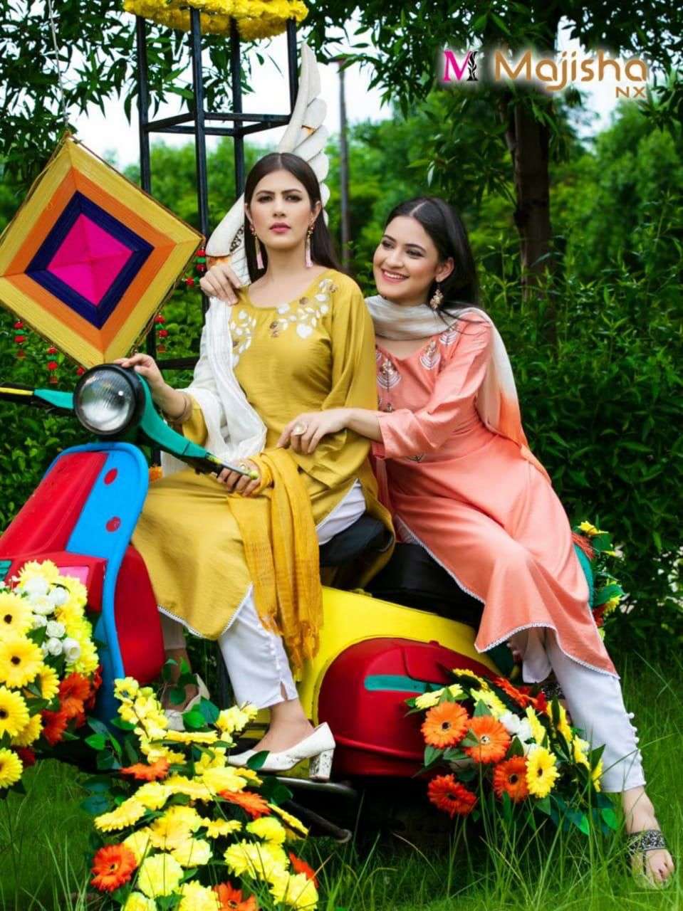 MAJISHA NX PRESENT SERINA VOL 1 READYMADE PANT STYLE DESIGNER SUITS IN WHOLESALE PRICE IN SURAT - SAI DRESSES