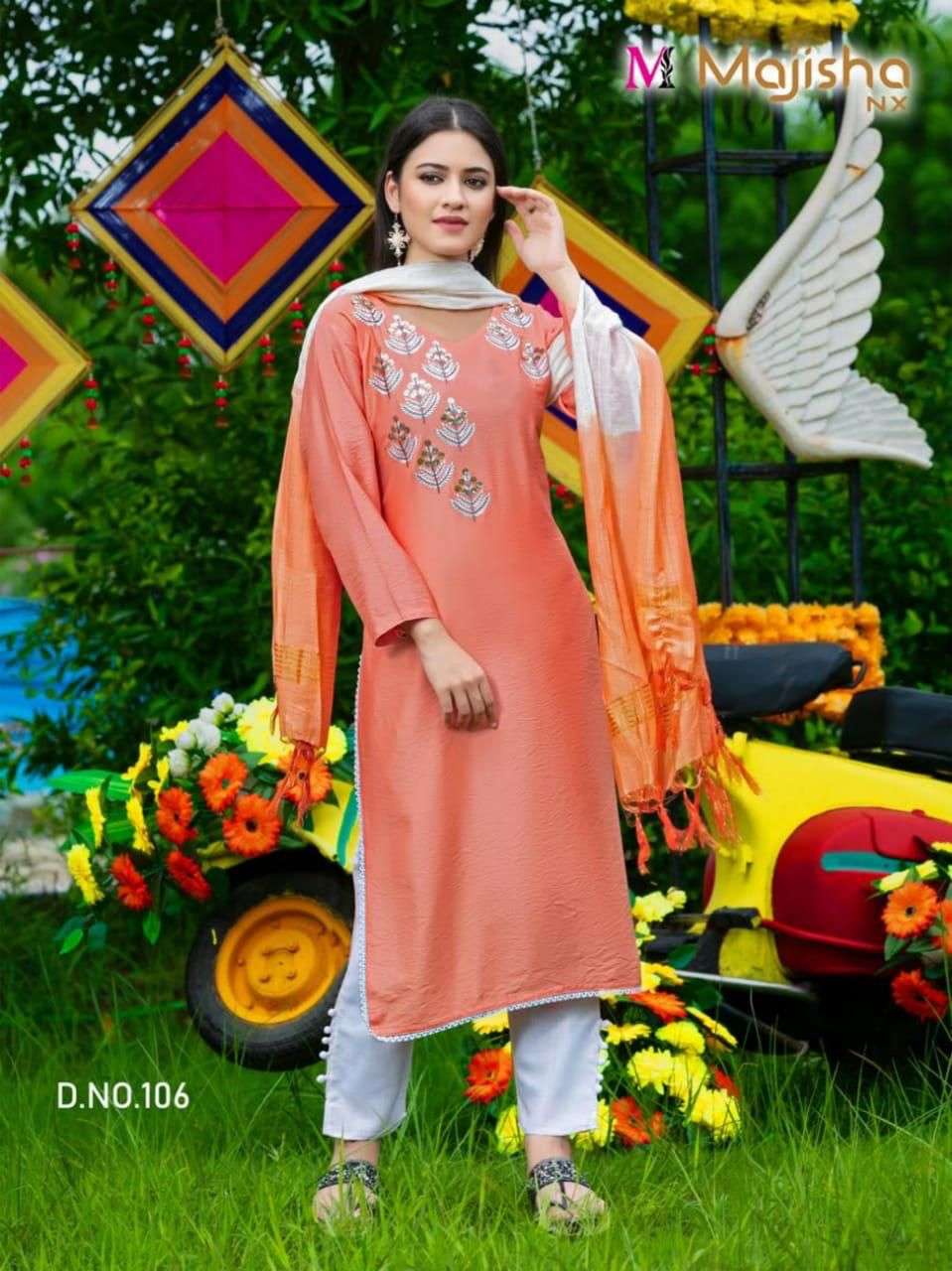 MAJISHA NX PRESENT SERINA VOL 1 READYMADE PANT STYLE DESIGNER SUITS IN WHOLESALE PRICE IN SURAT - SAI DRESSES