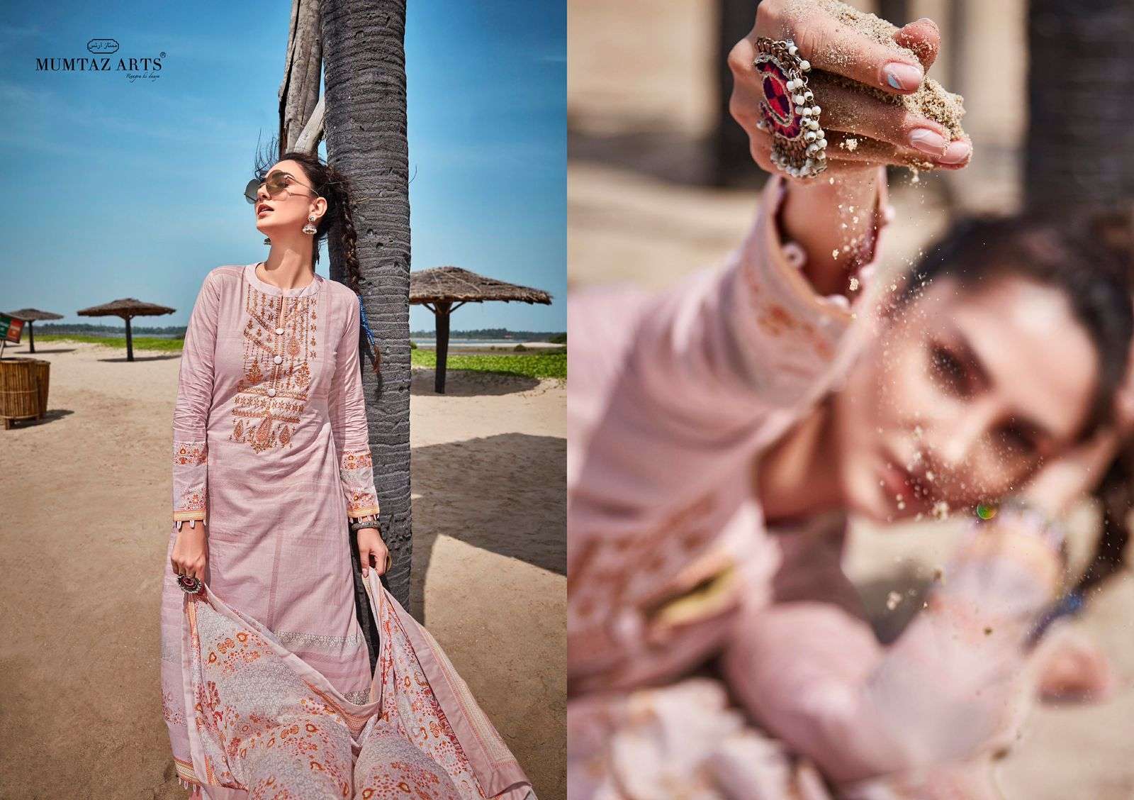 MUMTAZ ARTS PRESENT SAMAH LAWN COTTON WITH EMBROIDERED DESIGNER SUITS IN WHOLESALE PRICE IN SURAT - SAI DRESSES