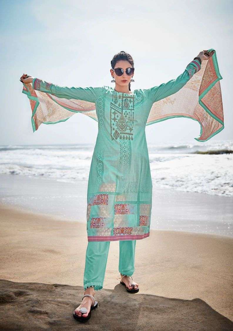 MUMTAZ ARTS PRESENT SAMAH LAWN COTTON WITH EMBROIDERED DESIGNER SUITS IN WHOLESALE PRICE IN SURAT - SAI DRESSES