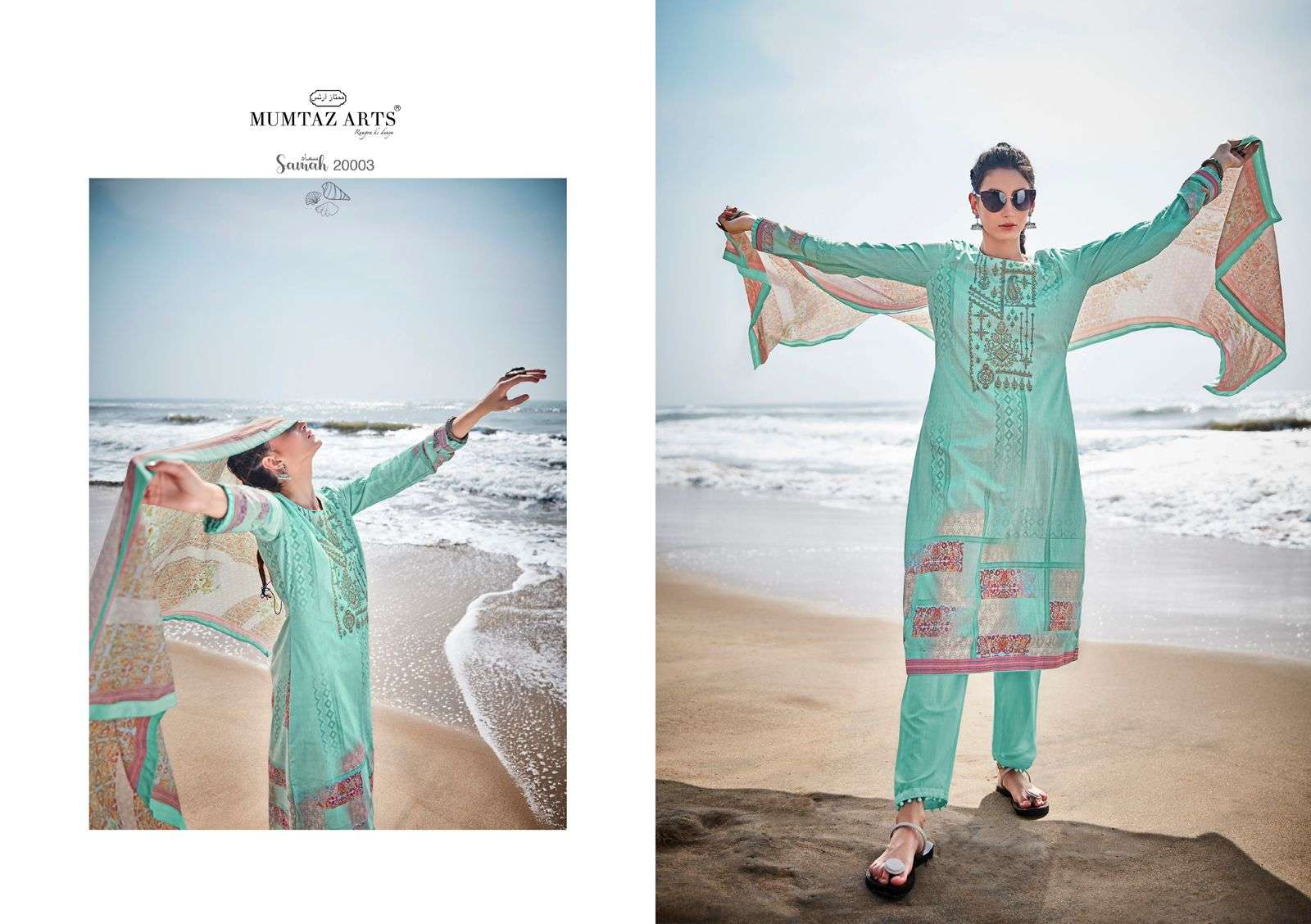 MUMTAZ ARTS PRESENT SAMAH LAWN COTTON WITH EMBROIDERED DESIGNER SUITS IN WHOLESALE PRICE IN SURAT - SAI DRESSES