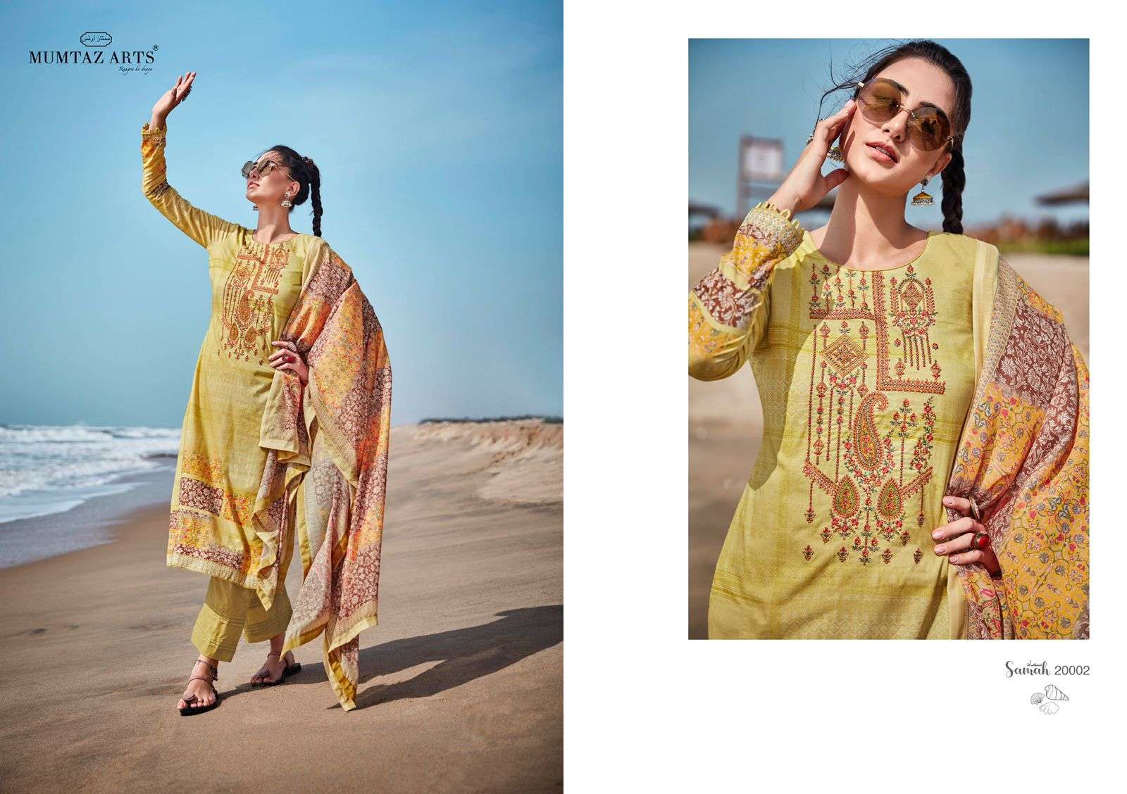 MUMTAZ ARTS PRESENT SAMAH LAWN COTTON WITH EMBROIDERED DESIGNER SUITS IN WHOLESALE PRICE IN SURAT - SAI DRESSES