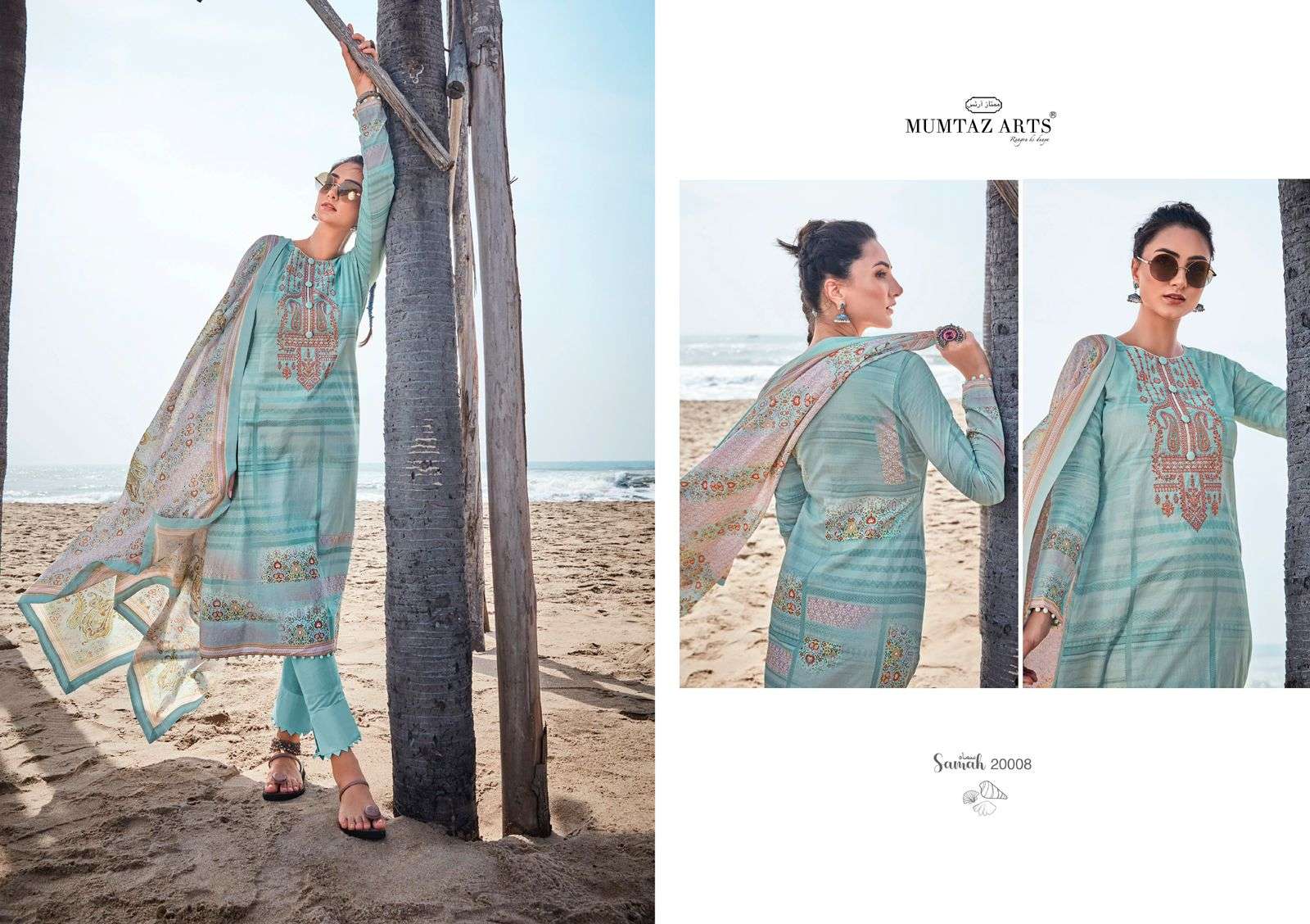 MUMTAZ ARTS PRESENT SAMAH LAWN COTTON WITH EMBROIDERED DESIGNER SUITS IN WHOLESALE PRICE IN SURAT - SAI DRESSES