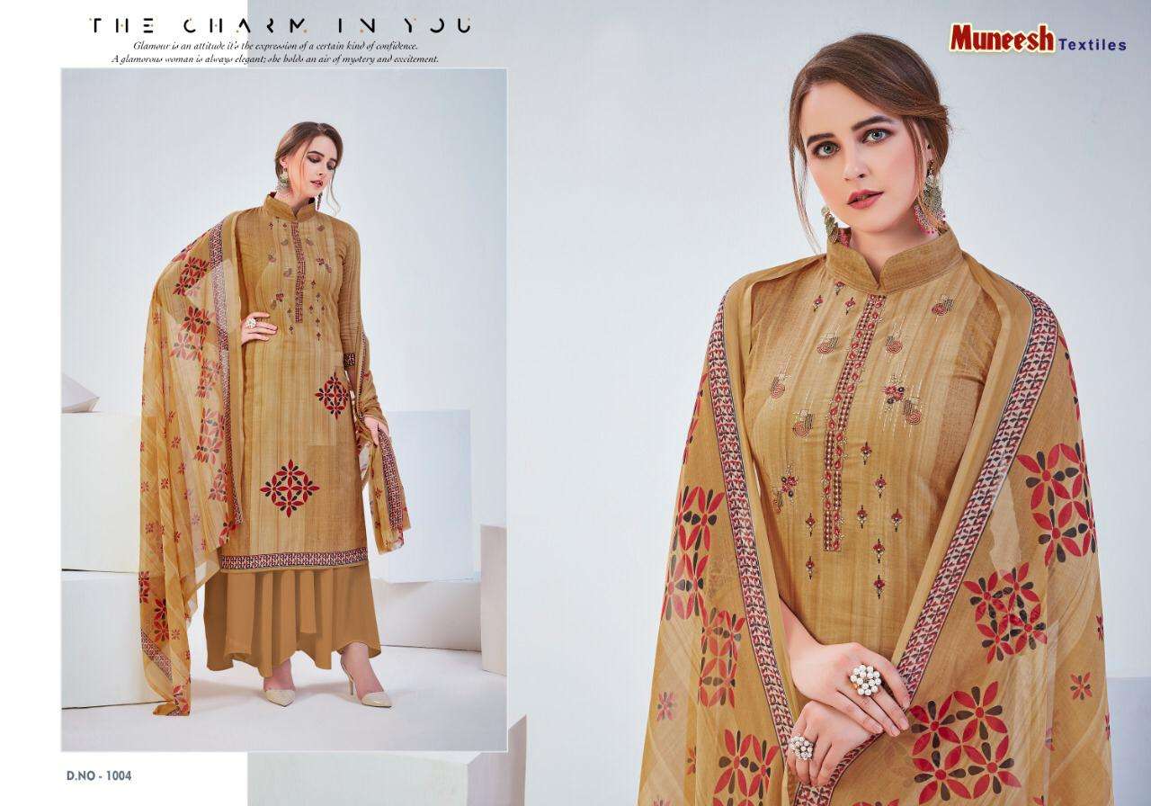 MUNEESH TEXTILES PRESENT SHAGUN DAILY WEAR COTTON EMBROIDERED SUITS IN WHOLESALE PRICE IN SURAT - SAI DRESSES