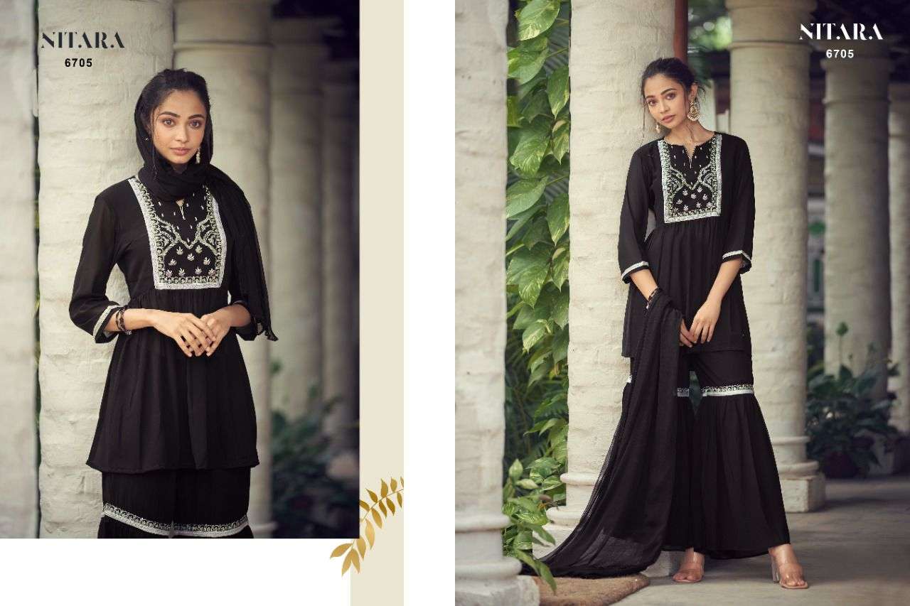 NITARA PRESENT GHAZAL VOL 2 READYMADE SHARARA STYLE 3 PIECE CONCEPT IN WHOLESALE PRICE IN SURAT - SAI DRESSES