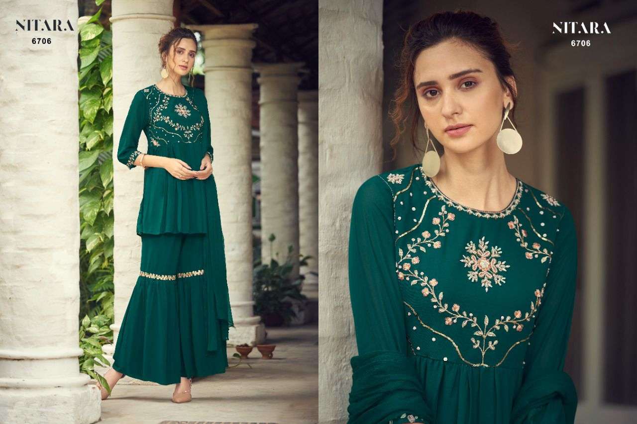 NITARA PRESENT GHAZAL VOL 2 READYMADE SHARARA STYLE 3 PIECE CONCEPT IN WHOLESALE PRICE IN SURAT - SAI DRESSES