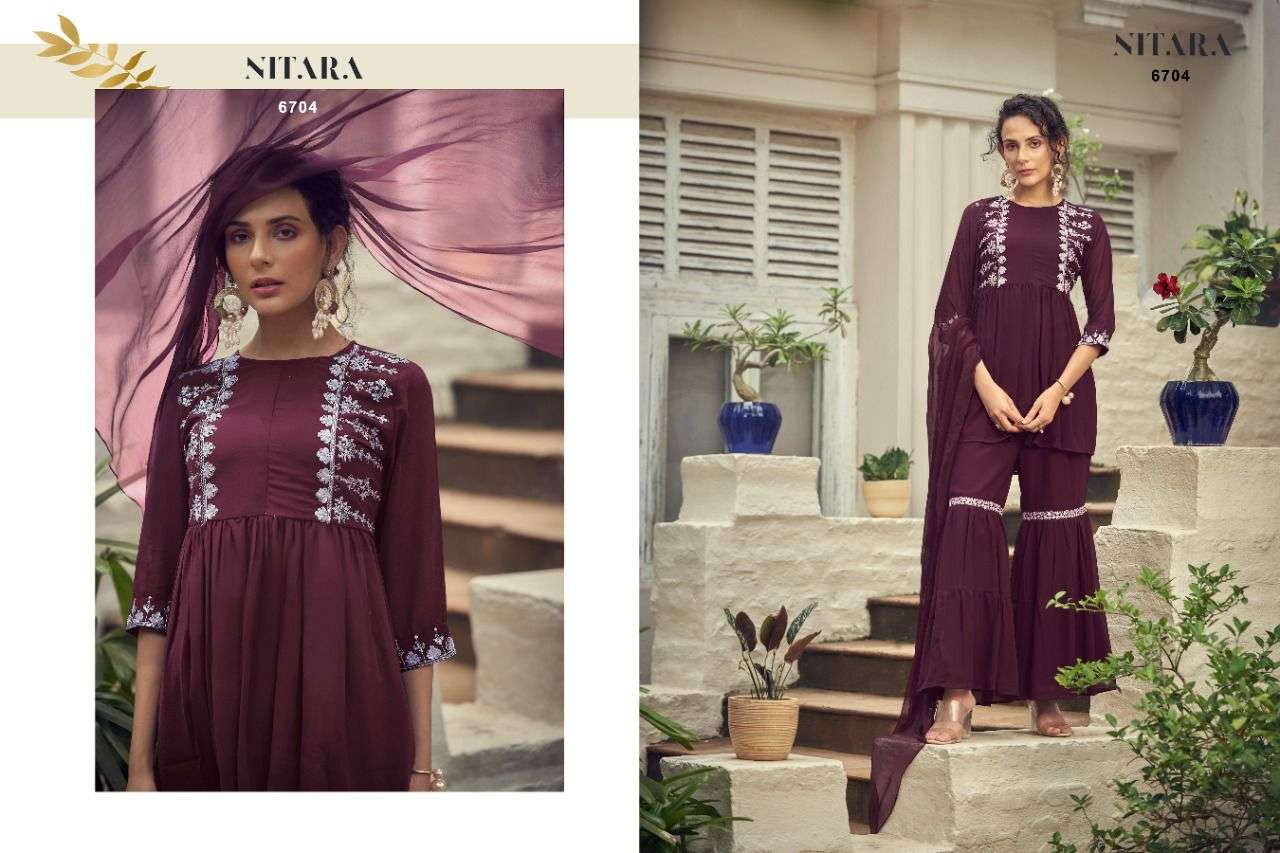 NITARA PRESENT GHAZAL VOL 2 READYMADE SHARARA STYLE 3 PIECE CONCEPT IN WHOLESALE PRICE IN SURAT - SAI DRESSES