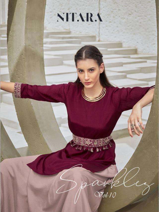 NITARA PRESENTS SPARKLES VOL 10 KURTI SKIRT WITH DUPATTA IN WHOLESALE PRICE IN SURAT - SAI DRESSES