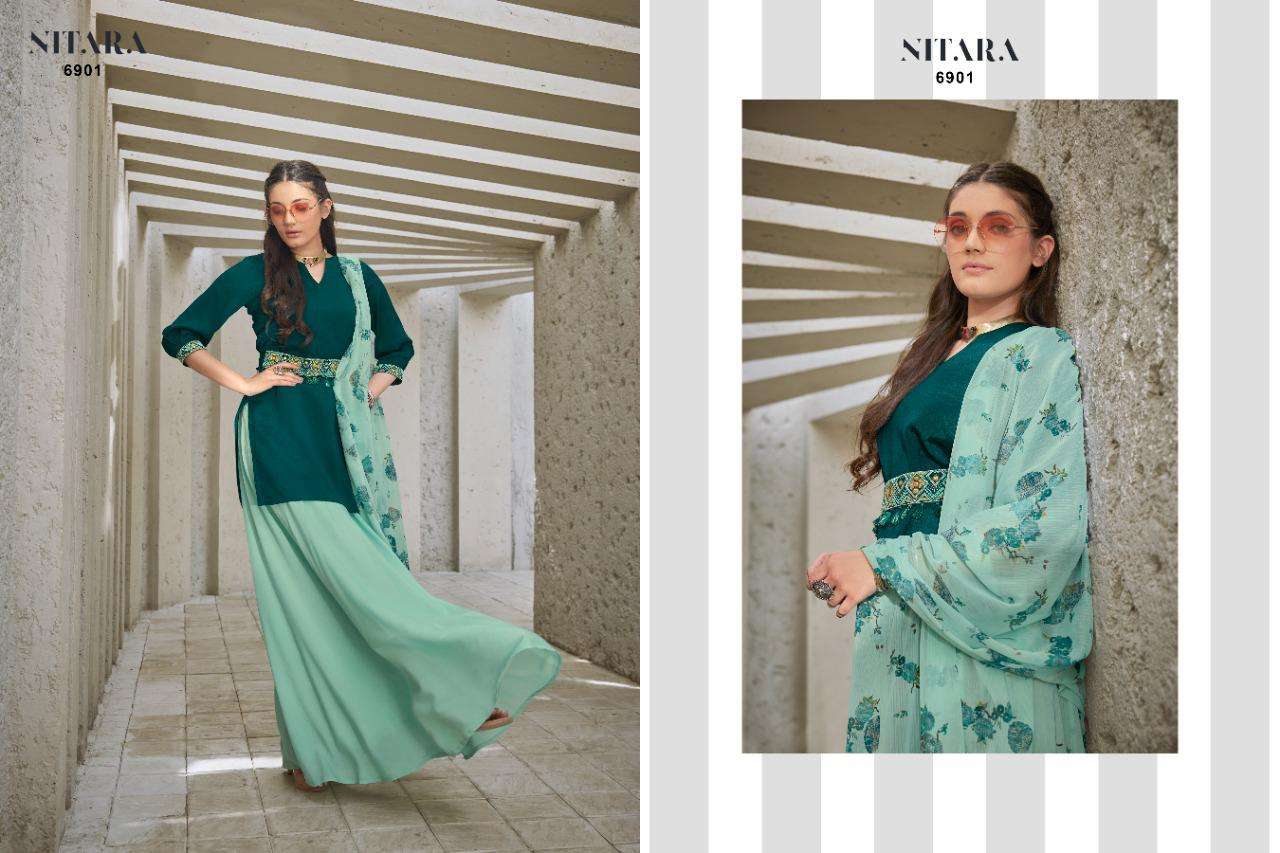 NITARA PRESENTS SPARKLES VOL 10 KURTI SKIRT WITH DUPATTA IN WHOLESALE PRICE IN SURAT - SAI DRESSES