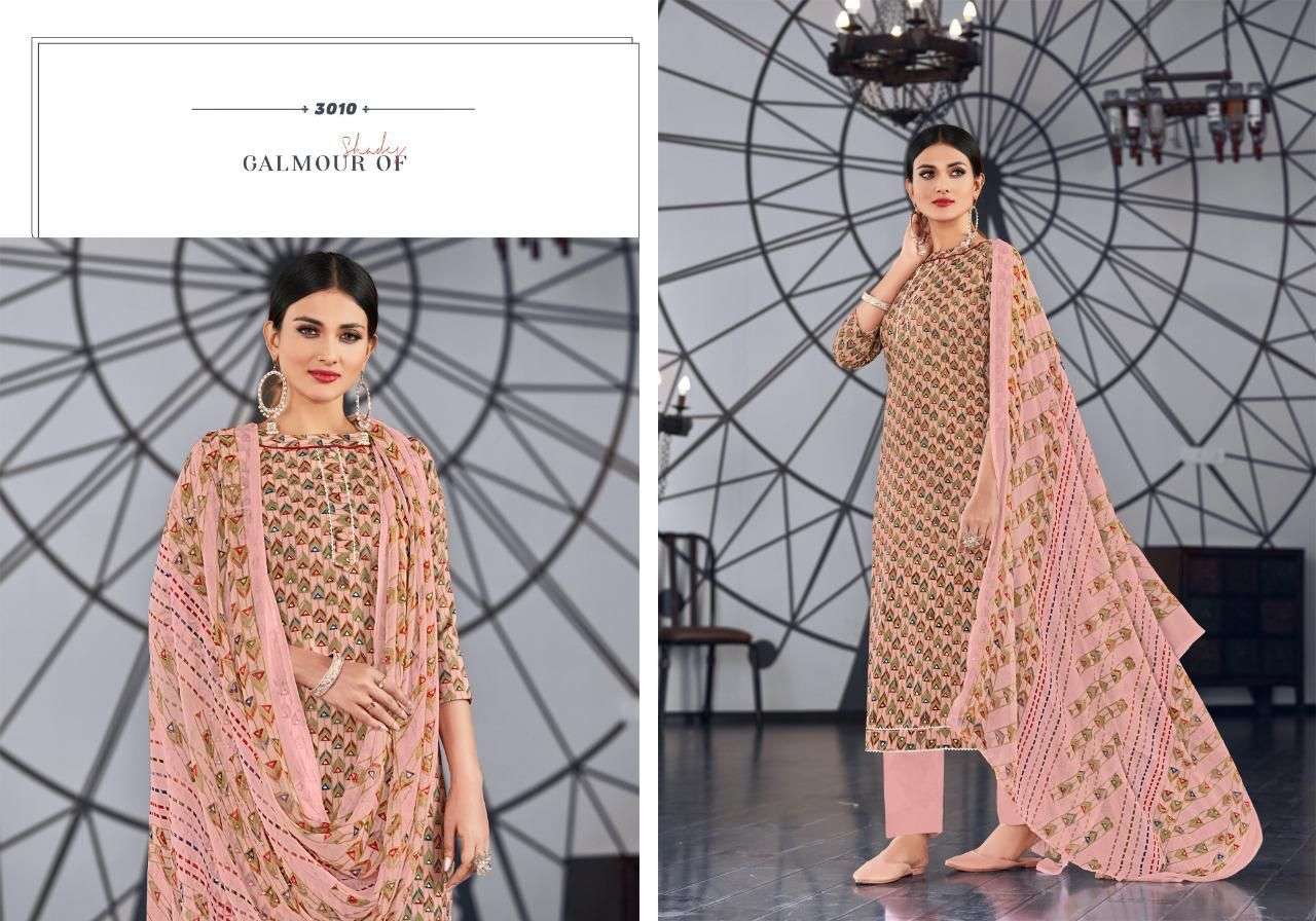 RADHA FAB PRESENT GLAMOUR VOL 3 FOIL PRINTED PANT STYLE DRESS MATERIAL IN WHOLESALE PRICE IN SURAT - SAI DRESSES