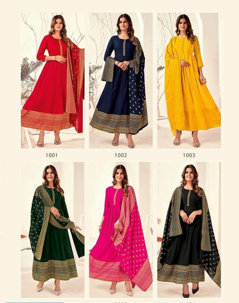 RANI BHATIYANI PRESENT AAKANSHA VOL 2 LONG ANARKALI STYLE DESIGNER KURTI WITH DUPATTA IN WHOLESALE PRICE IN SURAT - SAI DRESSES