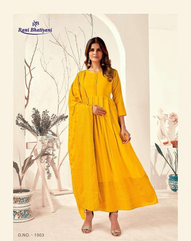 RANI BHATIYANI PRESENT AAKANSHA VOL 2 LONG ANARKALI STYLE DESIGNER KURTI WITH DUPATTA IN WHOLESALE PRICE IN SURAT - SAI DRESSES