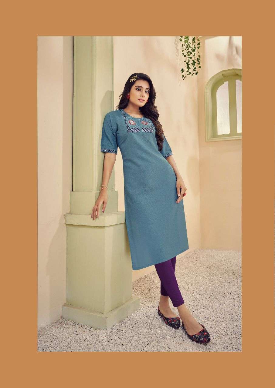 RIYA DESIGNER PRESENT AAROHI VOL 2 COTTON SLUB CASUAL WEAR KURTI COLLECTION IN WHOLESALE PRICE IN SURAT - SAI DRESSES