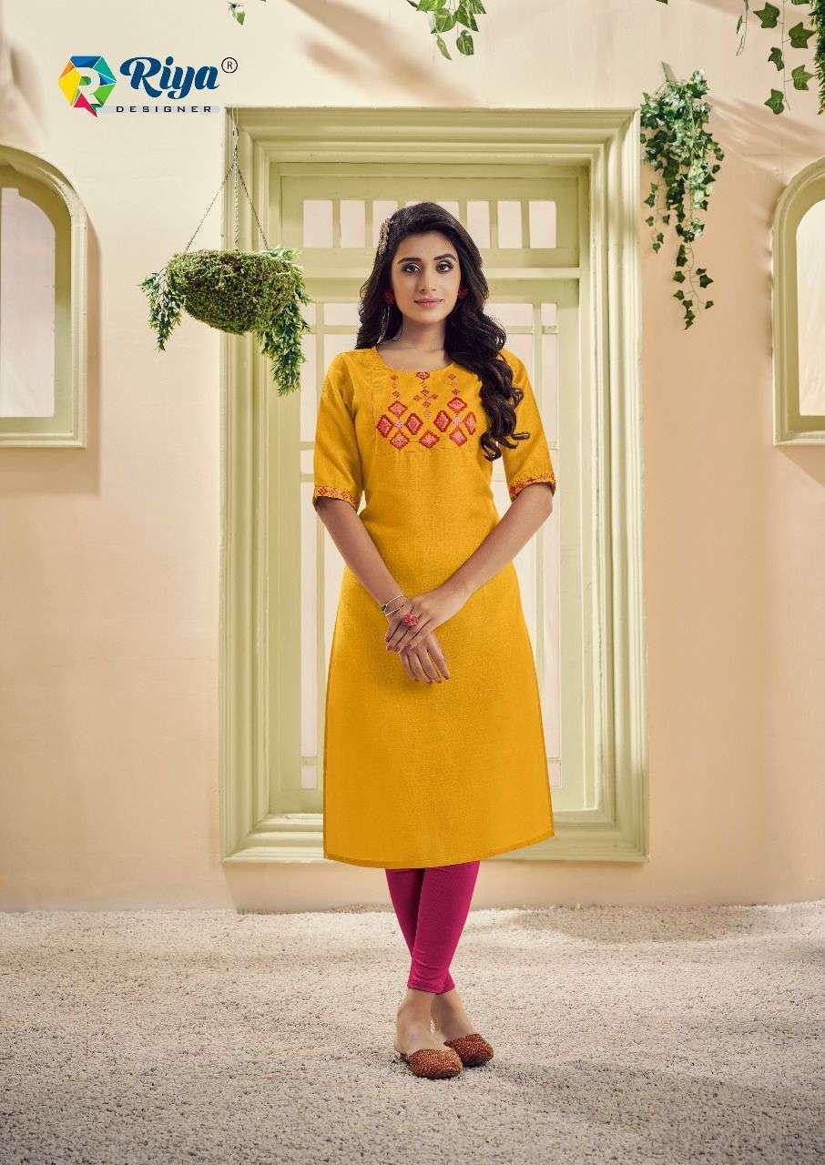 RIYA DESIGNER PRESENT AAROHI VOL 2 COTTON SLUB CASUAL WEAR KURTI COLLECTION IN WHOLESALE PRICE IN SURAT - SAI DRESSES