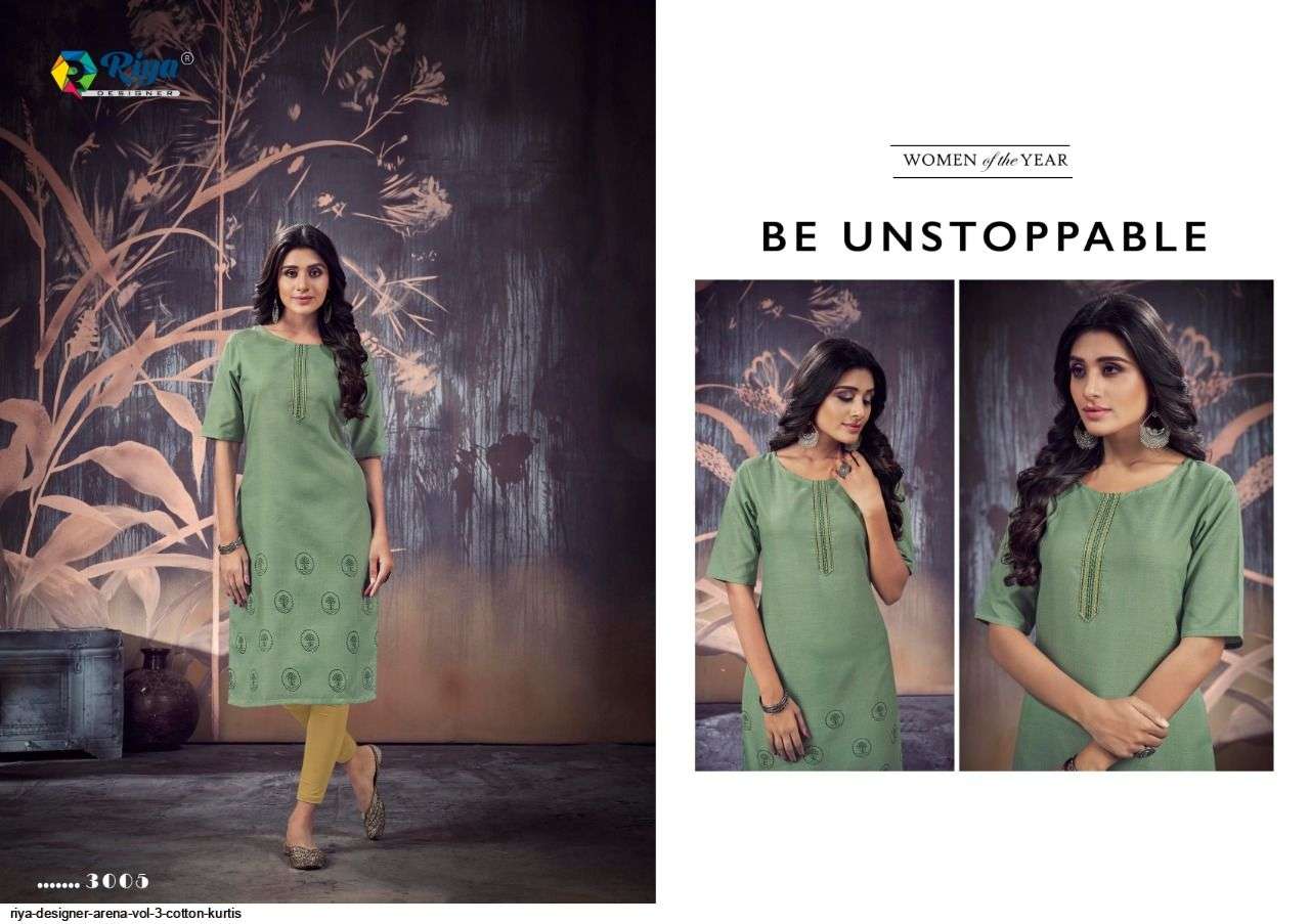 RIYA DESIGNER PRESENT ARENA VOL 3 DAILY WEAR COTTON KURTIS IN WHOLESALE PRICE IN SURAT - SAI DRESSES