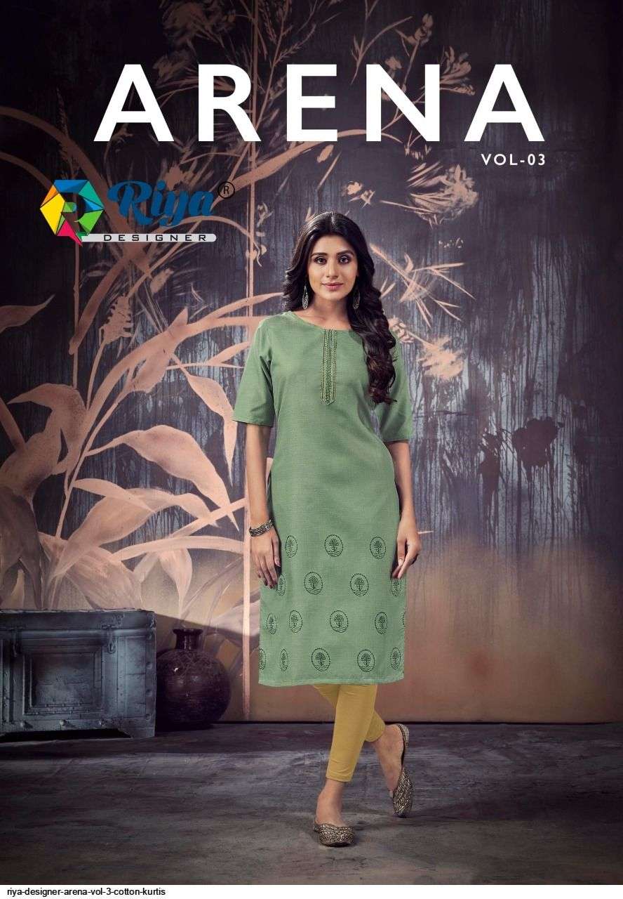 RIYA DESIGNER PRESENT ARENA VOL 3 DAILY WEAR COTTON KURTIS IN WHOLESALE PRICE IN SURAT - SAI DRESSES
