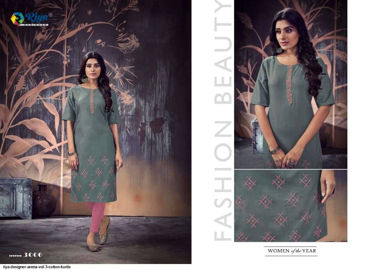 RIYA DESIGNER PRESENT ARENA VOL 3 DAILY WEAR COTTON KURTIS IN WHOLESALE PRICE IN SURAT - SAI DRESSES