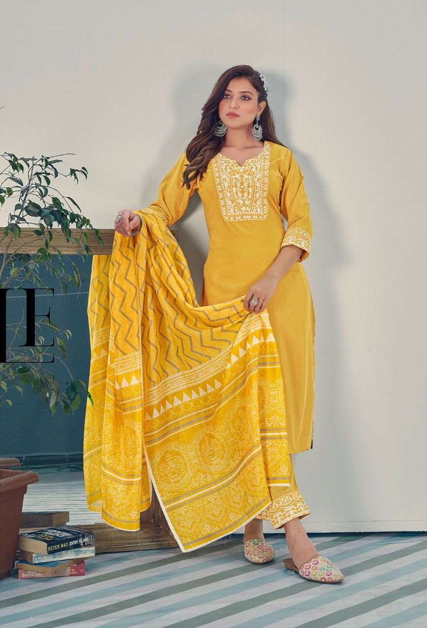 RIYA DESIGNER PRESENT GLAMOROUS FESTIVE WEAR EXCLUSIVE CHINON READYMADE SALWAR SUITS IN WHOLESALE PRICE IN SURAT - SAI DRESSES