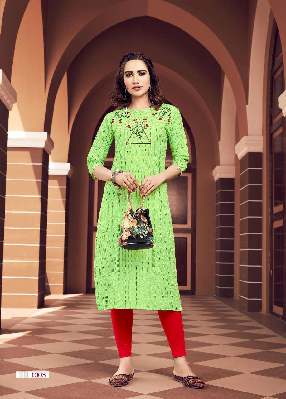 RIYA DESIGNER PRESENT KIAN COTTON SUMMER WEAR FANCY KURTI IN WHOLESALE PRICE IN SURAT - SAI DRESSES