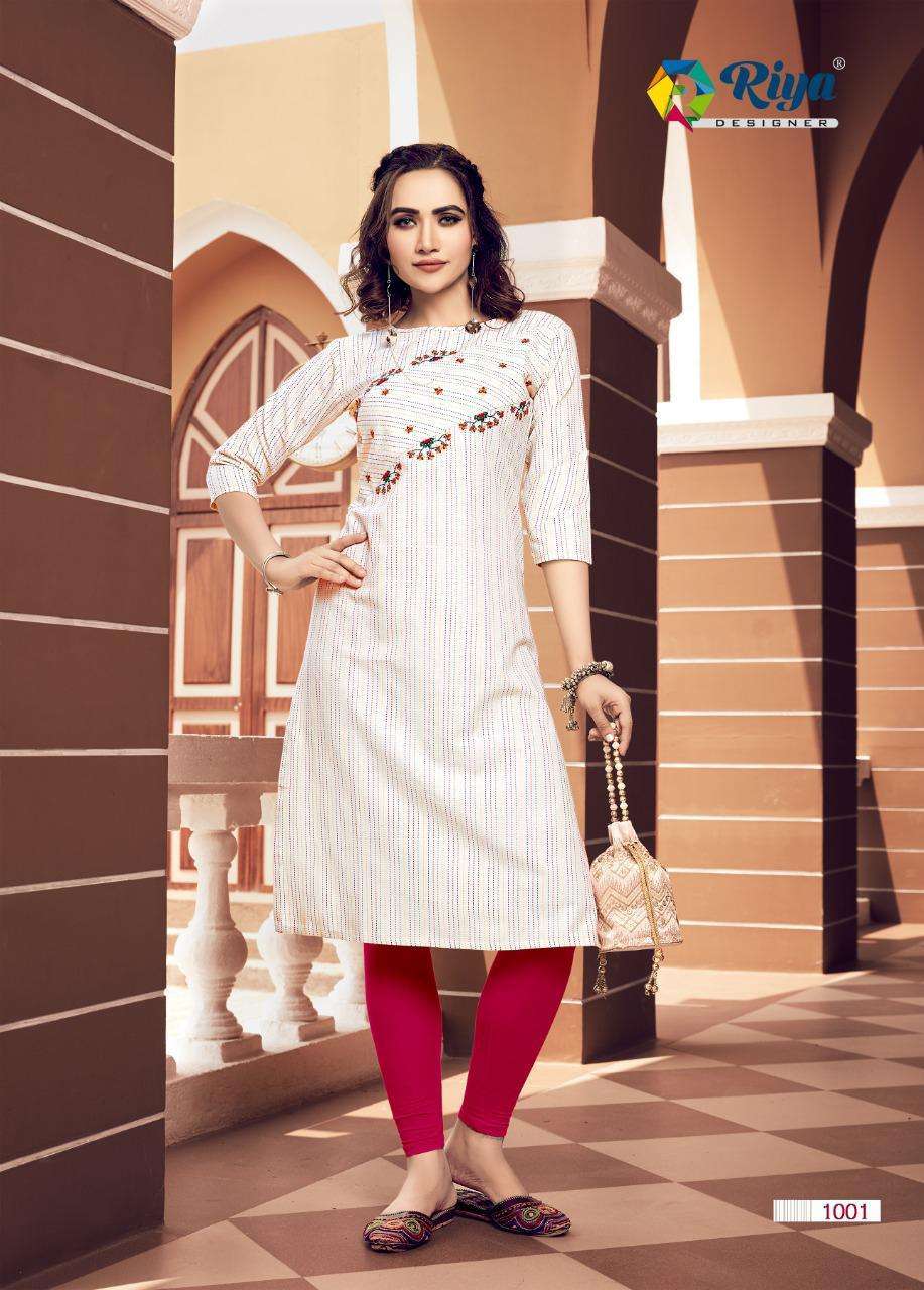 RIYA DESIGNER PRESENT KIAN COTTON SUMMER WEAR FANCY KURTI IN WHOLESALE PRICE IN SURAT - SAI DRESSES