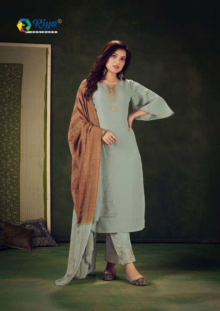 RIYA DESIGNER PRESENT NAZAKAT FULL STITCHED PURE VISCOSE SILK DESIGNER KURTI PANT WITH DUPATTA IN WHOLESALE PRICE IN SURAT - SAI DRESSES