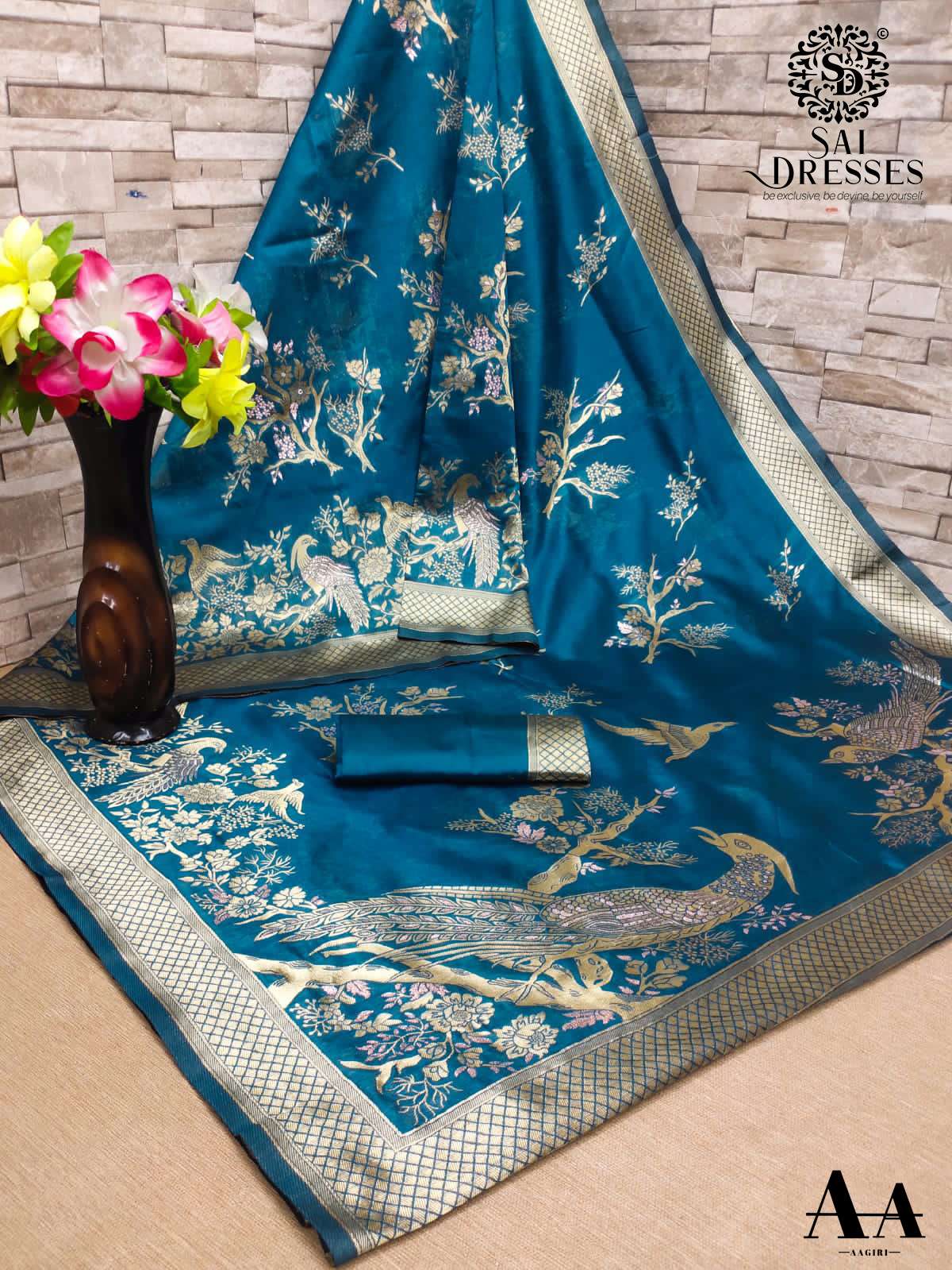 SAI DRESSES PRESENT CRYSTAL COTTON DESIGNER SAREE IN WHOLESALE RATE IN SURAT 